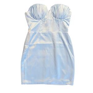 naked wardrobe Clam Shell Sweetheart Sleeveless Dress  - Icy Blue Size M
